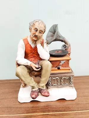Buy RARE Italian Capodimonte Porcelain Statue Music Box Gramophone - Working! • 250£