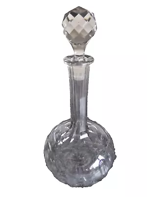 Buy Vintage Cut Crystal Glass Wine Decanter With Stopper Unbranded • 10£