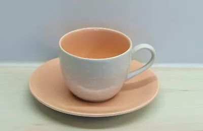 Buy 50s 60s Vintage Poole Twintone Peach Bloom & Seagull  Coffe Cup And Saucer • 9.99£