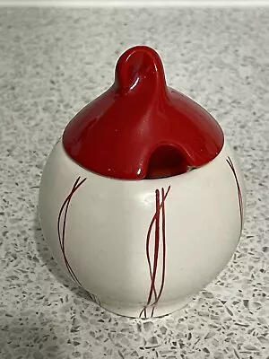 Buy CARLTON WARE CREAM & RED MUSTARD POT No.2440 • 11.95£