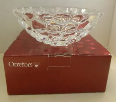 Buy Orrefors Sweden Raspberry Pattern Anne Nilsson Designer Crystal Bowl W/box Signd • 41.94£