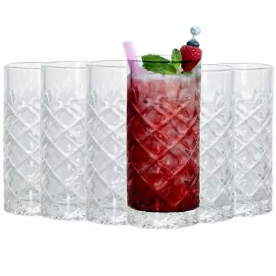 Buy 6 X 250ml Cocktail Highball Cut Mojito Shake Drinking Tumbler Party Glasses Set • 14.95£