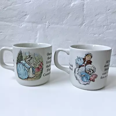 Buy Wedgwood Peter Rabbit & Mrs Tiggy Winkle Mugs Childs Beatrix Potter Barlaston • 12.45£