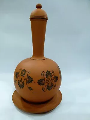 Buy Antique Watcombe Pottery Lidded Terracotta Flask With Plate C19th • 79.50£