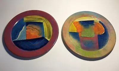 Buy TWO Rare John Pollex Abstract Ceramic Plates Rare Designs Studio Pottery Stamped • 120£
