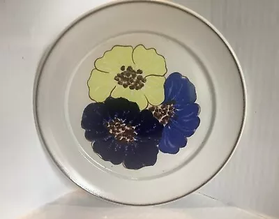 Buy Denby Shasta 1970s Plate With Blue And Yellow Poppy Design Tableware Stoneware • 2.99£