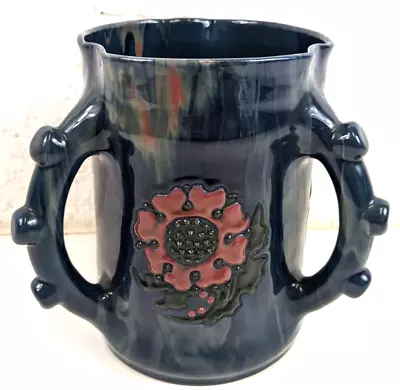 Buy Antique Elton Ware Red Sunflower Pottery Three Handled Tyg - Auld Lang Syne • 34.99£