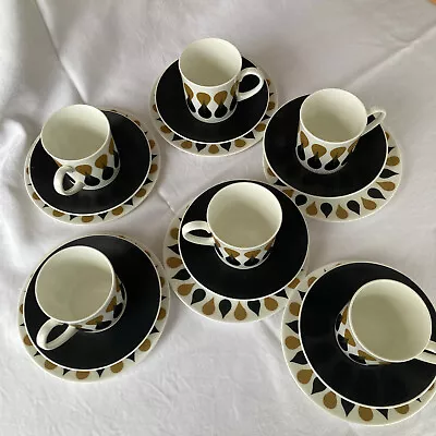 Buy Susie Cooper Wedgewood Diablo Coffee Set 6 Cups Sacucers & Plates • 90£
