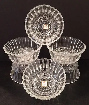 Buy Vintage Set Of 6 Cut Glass Bowls By Ocean Glassware New Old Stock With Stickers • 31.68£