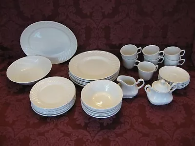 Buy Ridgway Whitehall Ironstone China Dinnerware Set For 7+ W/4 Serving Pcs - Nice! • 111.82£