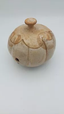 Buy Studio Pottery Pumpkin Pot. Hackwell? Pot Pourri. Lidded. Pierced. Stoneware. 5  • 22.99£