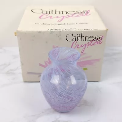 Buy Small Boxed Caithness Alexandrite Neodymium Glass Small Bud Vase Blue/Pink • 15£