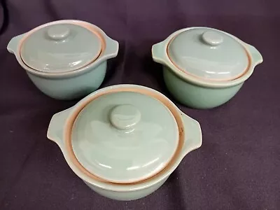 Buy *Denby Manor Green Stoneware. Three Individual Casserole Pots With Lids. G.C.(A) • 9.90£