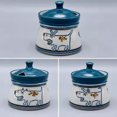 Buy Jensen Turnage Pottery Three Angry Dogs Condiment Mustard Jam Jar SIGNED MINT • 23.29£