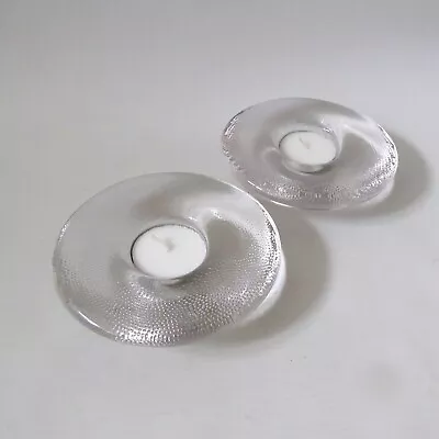 Buy 2x Iittala Nappi Style Votive Candle Holders, Clear Dimpled Glass 4.5 . Tealight • 16£