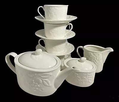 Buy Mikasa English  Countryside Teapot, Cups & Saucers, Sugar & Creamer Tea Set Pot • 121.14£