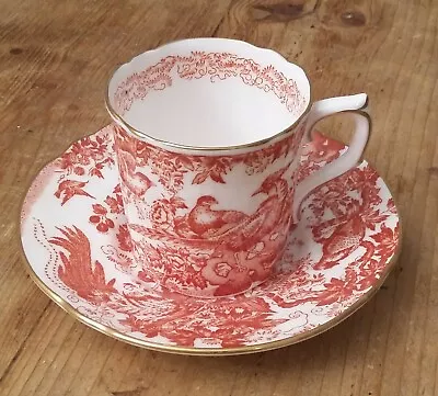 Buy ROYAL CROWN DERBY 'Red Aves' Coffee Can Cup & Saucer, Excellent Condition  • 20£