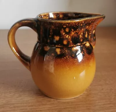 Buy Vintage Seton Pottery - Scorrier Cornish Ceramic Jug / Honey Brown Lava Glaze  • 5£