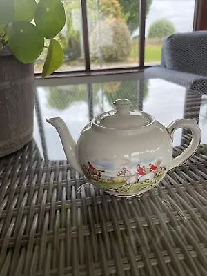 Buy Vintage Arklow Pottery HUNTER TEAPOT Gold Trim Made In Ireland Teapot 1950s • 25£