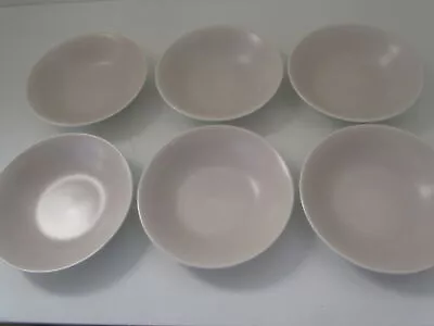 Buy Poole Pottery Twintone C54 Mushroom And Sepia 6 X Soup Cereal Bowls • 12£