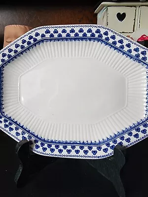 Buy Brentwood Real English Ironstone W. Adams & Sons Oval Platter Blue Clover Leaf • 8.99£