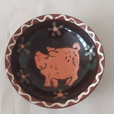 Buy Barnbarroch Pottery Slipware Bowl Comical Pig Design By Annette McCourty • 24.99£
