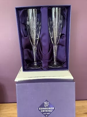 Buy Edinburgh - Tain - Champagne Flutes X2 Boxed • 39.99£