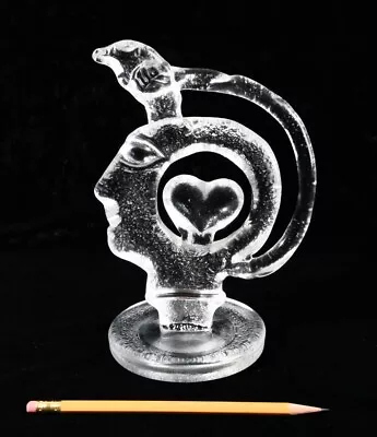 Buy Kosta Boda Glass Sculpture By Bertil Vallien, 8  Tall, Head And Bird W Heart, EX • 186.34£