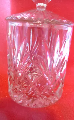 Buy Brilliant Cut Crystal Glass Candy Jar With Lid • 18.55£