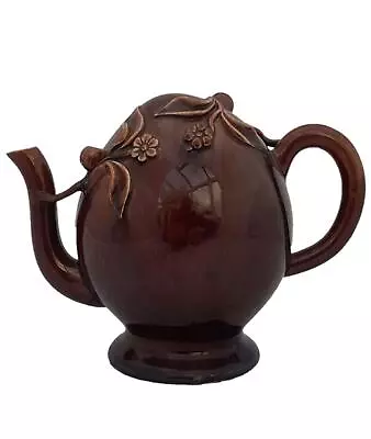 Buy Antique Large Brameld Cadogan Rockingham Glazed Pottery Teapot  1 Pint Ca 1830 • 95£