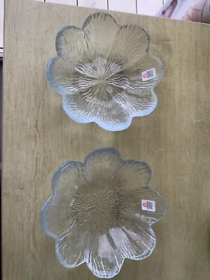 Buy Vintage Holmegaard Glass Shallow Daisy Flower Bowl Dish Chunky Textured X 2 • 19.99£