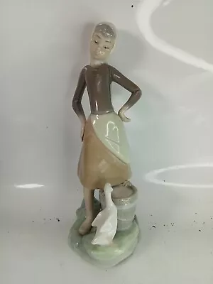 Buy Lladro Figurine Milkmaid With Goose. Excellent Condition. • 15.99£