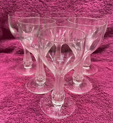 Buy 6 Antique Art Deco Bryce Brothers Hollow Stem Wine Champagne Glasses 1930s • 99£