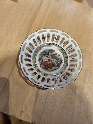 Buy Vintage Dresden China Germany Small Ribbon Bowl Dish Cupid • 9.99£