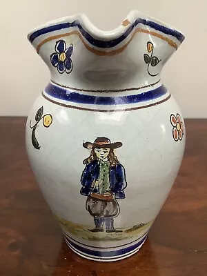 Buy Lovely Antique C1890 PBX Malicorne Jug Pouplard Beatrix Quimper Faience Jug • 9.99£