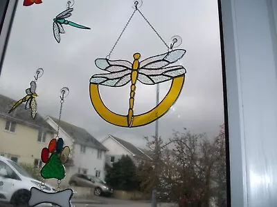 Buy Stained Glass Large Dragonfly Suncatcher Window Decoration • 24£
