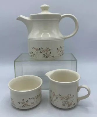 Buy Vintage Biltons Coloroll Coffee Pot Milk Jug & Sugar Bowl White Floral Design • 25£