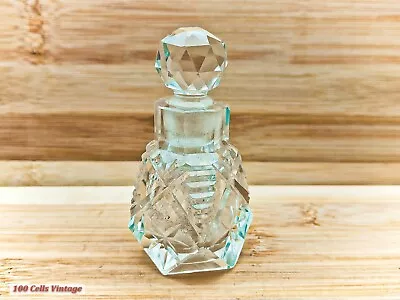 Buy Small Cut Glass/Crystal Vintage Collectable Glass Perfume Bottle-cw • 12.99£
