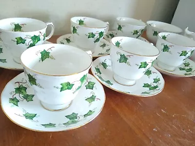 Buy Vintage Colclough Ivy Leaf Bone China Part Tea Set 6 Cups/saucers Jug Bowl Plate • 21.99£