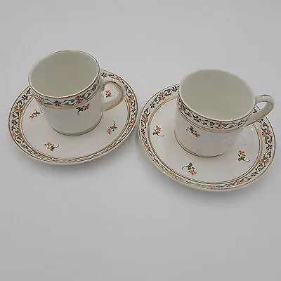 Buy John Maddock & Sons Demitasse 2 Tea Cup And 2 Saucer With Royal Vitreous  • 46.60£