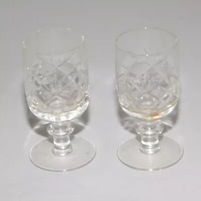 Buy 2x Small Vintage Cut Glass / Crystal Glasses (Height -9 Cm) • 4.99£