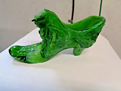 Buy Boyd Glass Cat Slipper Green Slag 1998-2003  New  MINT • 16.77£