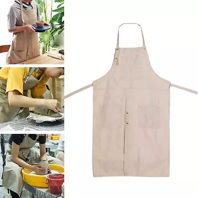 Buy Pottery Apron With Pockets Waterproof Full Cover Painting Split Leg Apron • 20.88£