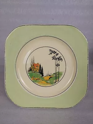 Buy Beautiful Art Deco Plate Cottage Scene Woods Ivory Ware Style Of Clarice Cliff  • 35£