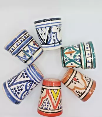 Buy Moroccan Vintage Tamegroute Glasses - Ceramic Pottery Glasses For Coffee & Tea • 9.99£