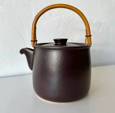 Buy Stig Lindberg Gustavsberg Terma Sweden Brown Glazed Teapot • 116.49£