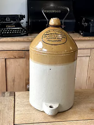 Buy Vintage Flagon Stoneware Stamped Farnham United Breweries Guildford Wine Spirit • 74.95£