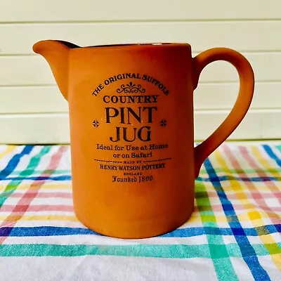 Buy Vintage Henry Watson Pottery The Original Suffolk Country Pint Jug. Terracotta. • 20£