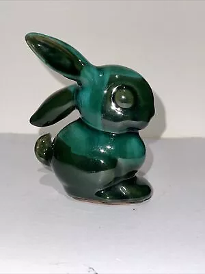 Buy Vintage Canuck Pottery Rabbit Green Drip Glaze Blue Mountain • 8£