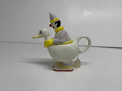 Buy Rare Colour Clown On Duck - Carlton Ware Lustre Pottery Ceramic Jug 1983 • 335£